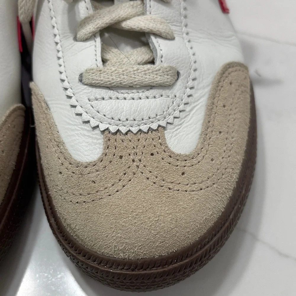 Veja Women's White Cream Burgundy Red Sneakers - Picture 3 of 11